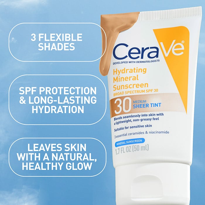 Hydrating Mineral Sunscreen SPF 30 Face Sheer Tint, Shade: Deep